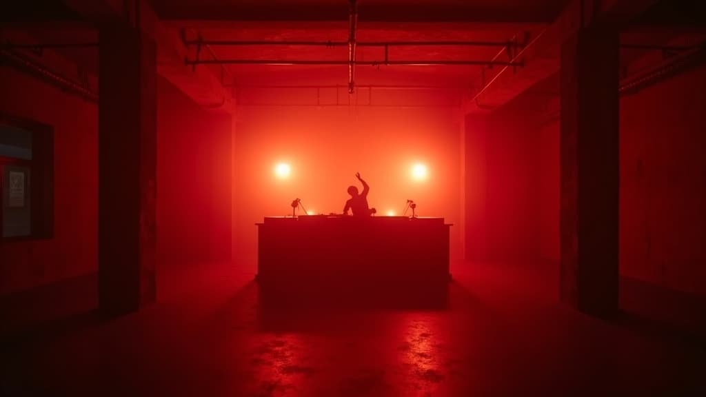 Venue interior with atmospheric lighting